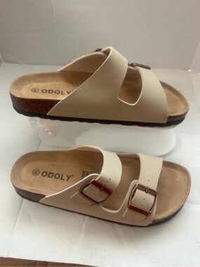 NEW Odoly Footbed Slide Strap Buckle Casual Sandals Size 38 Women's